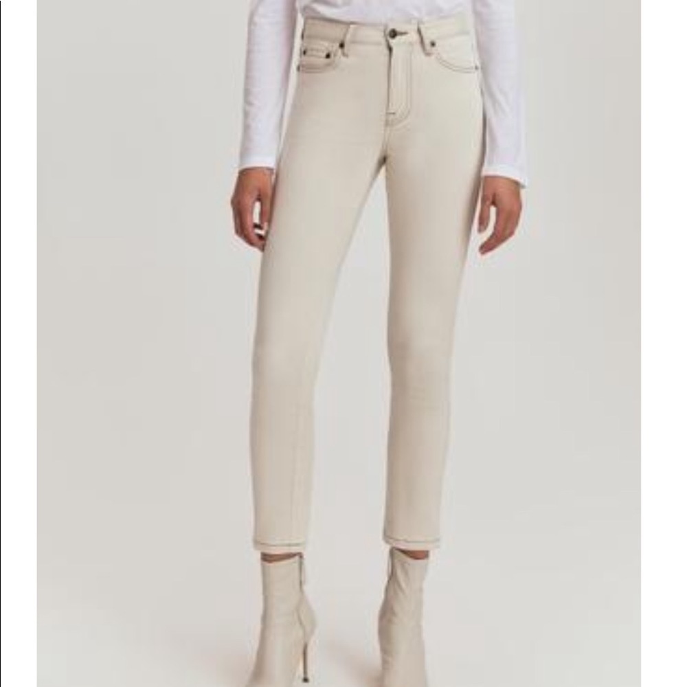 Jenna High Waisted Straight Leg Jeans Cream Wash